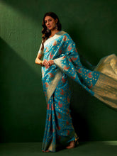 Womens Fashion Ethnic Blue Color Sarees-MLSHWSA1198BLU0ONE